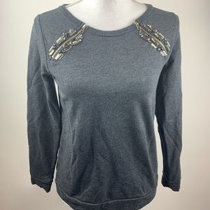Ann Taylor Petite Gray Pullover Sweater SP